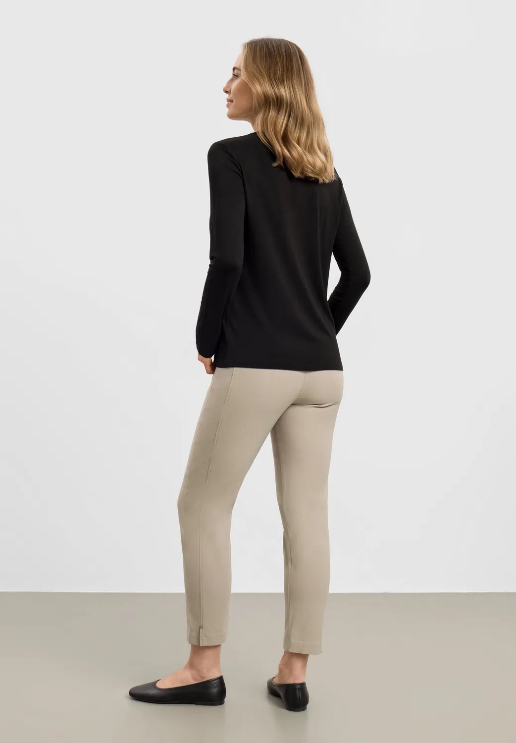Laurie Amanda T-Shirt LS longsleeve black viscose