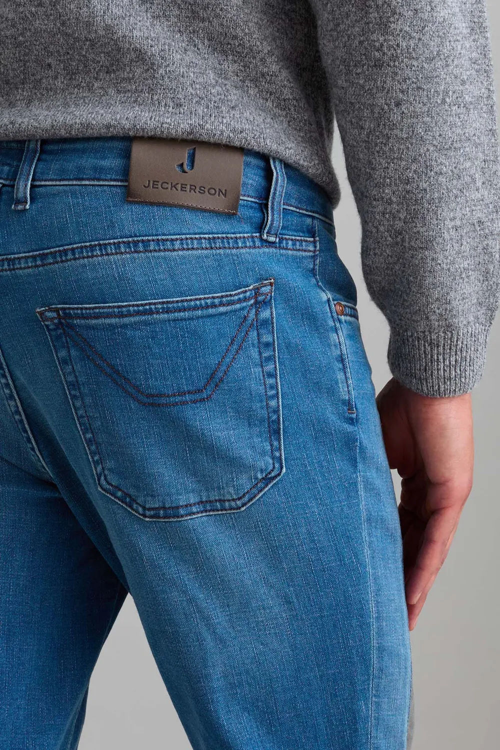 Jeckerson James skinny jeans lichtblauw alcantara