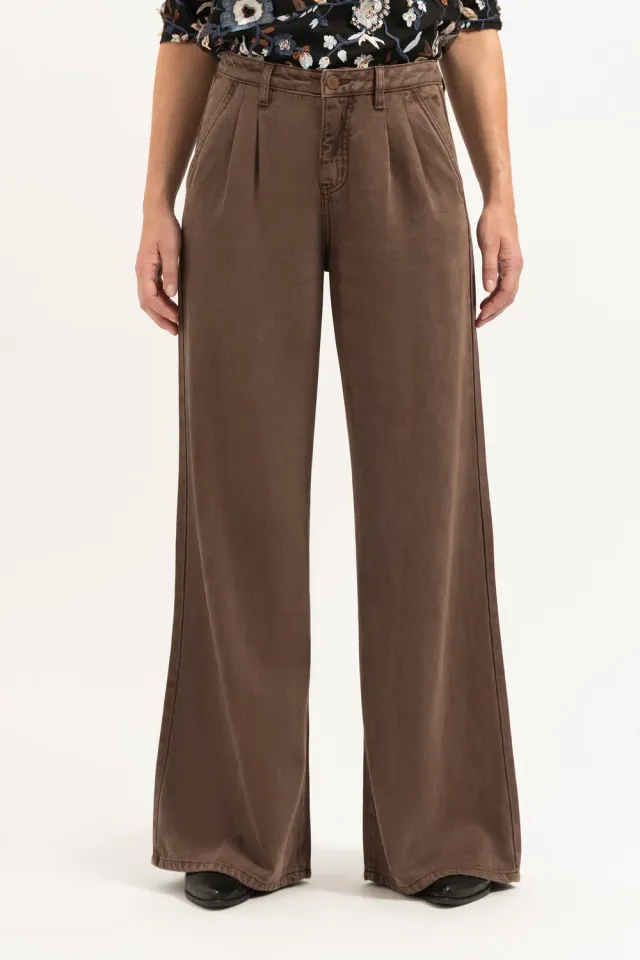 Florez Gina Loose jeans Brown losse fit bruin